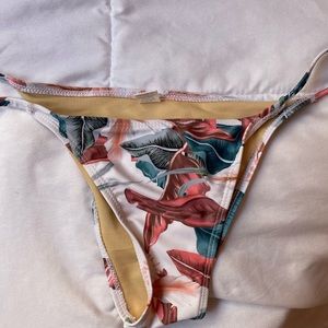 White Floral Swim Bottoms